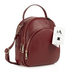 Rucsac dama din piele naturala DiAmanti Amato Rosso Scuro